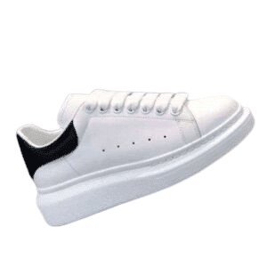 White modern Pryme sneakers with black heel detail for stylish casual wear.