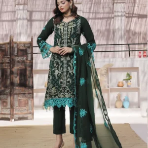 Pakistani Dastaan By Bin Khalid - Unstitched Three Piece- Royal Green