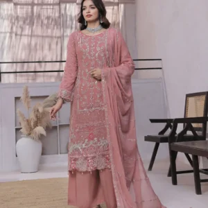 Pakistani Dastaan By Bin Khalid - Piece Unstitched Three Piece- Dusty Rose