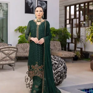 Pakistani Dastaan Exclusive Sequins Embroidered Chiffon Three-Piece Unstitched Suit