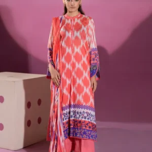 Pakistani Binaas Ciel Digital Printed Unstitched Three Piece - Fuchsia