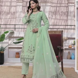 Pakistani Dastaan By Bin Khalid - Piece Unstitched Three Piece- Mint Green