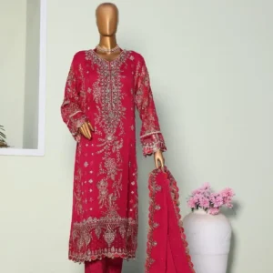 Pakistani Lavish Heavy Embroidered Unstitched Chiffon Three Piece - Shiraz