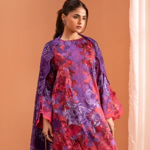 Pakistani Mishaal V3 by Gulljee Embroidered Unstitched Three Piece- Magenta Pink