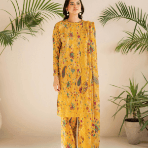 Pakistani Ziva V04 by Gulljee Unstitched Three Piece - Yellow