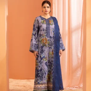 Pakistani Mishaal V3 by Gulljee Embroidered Unstitched Three Piece- Lilac x Navy