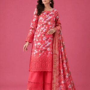 Winner Hot Pink Floral Chikankari Salwar Kameez