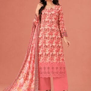 Winner Peach Pink Floral Chikankari Salwar Kameez