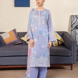 Pakistani Jad by Gulljee Unstitched Three Piece Lawn - Lilac