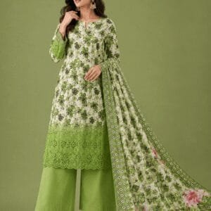 Winner Lime Green Floral Chikankari Salwar Kameez