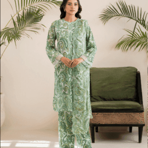 Pakistani Ziva by Gulljee Unstitched Three Piece - Green Pistachio