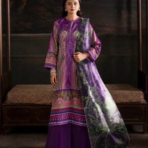 Pakistani Sorrel by Gulljee Unstitched Three Piece - Purple Hue