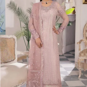 Pakistani Iznik Chinon Unstitched Luxury Chiffon Three Piece - Rose Fog