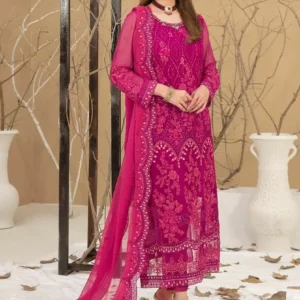 Pakistani Sinem by Tawakkal Unstitched Luxury Chiffon Three Piece - Jazzberry
