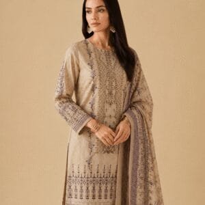Winner Embroidered Beige Salwar Kameez