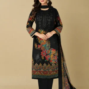Midnight Floral Elegance โ Premium Black Pakistani Lawn Suit