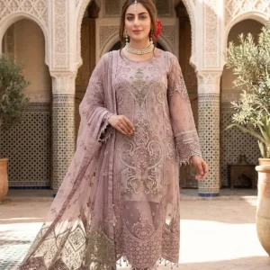 Pakistani Que Sera Unstitched Luxury Chiffon Three Piece - Blossom