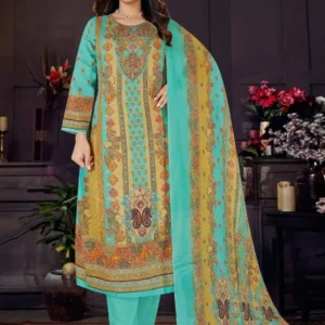 Winner Premium Printed Three Piece Dress Set For Women