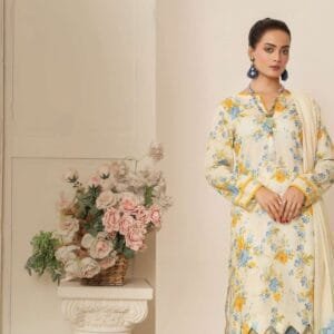 Pakistani Sana Samia by Lala Unstitched Three Piece - Lush Yellow