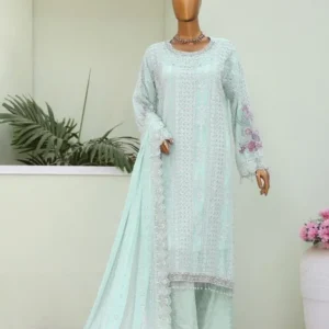 Pakistani Lavish Heavy Embroidered Unstitched Organza Three Piece - Nebula