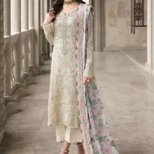 Pakistani Zaha by Gulaal Unstitched Luxury Chiffon Three Piece - Pearl Bush