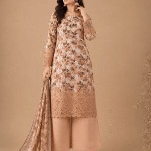Winner Beige Floral Chikankari Salwar Kameez