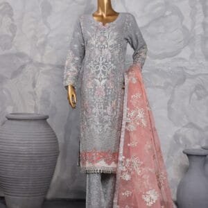 Pakistani Lavish Heavy Embroidered Unstitched Organza Three Piece - Venus