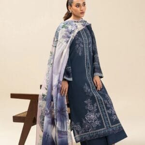 Pakistani Beechtree Lawn Unstitched Three Piece - Cobalt Blue