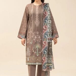 Pakistani Beechtree Lawn Unstitched Three Piece - Muted Taupe
