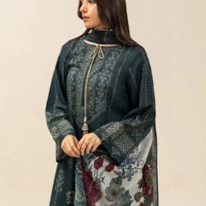 Pakistani Beechtree Lawn Unstitched Three Piece - Green Teal Deep
