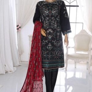 Pakistani Ankahi Karchupi Worked Unstitched Chiffon Three Piece - Gondola