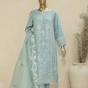 Pakistani Lavish Karchupi Worked Unstitched Organza Three Piece - Oxley