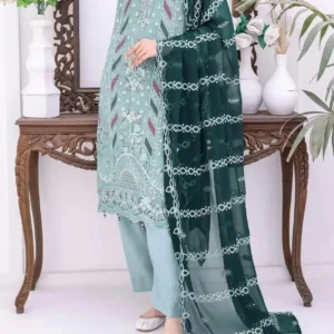 Pakistani Bin Hameed Horain Embroidered Unstitched Chiffon Three Piece - Cascade