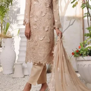 Pakistani Bin Hameed Middhat Embroidered Unstitched Chiffon Three Piece - Rodeo